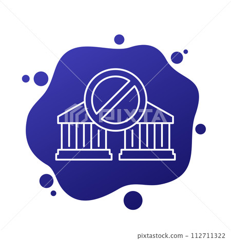 bank sanctions icon, finance and banking vector 112711322