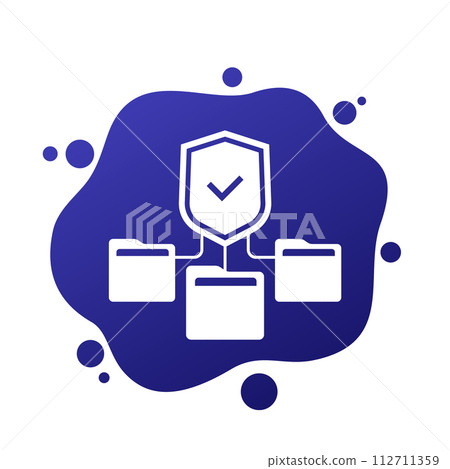 secure folders icon with a shield, vector secure folders icon with a shield, vector 112711359