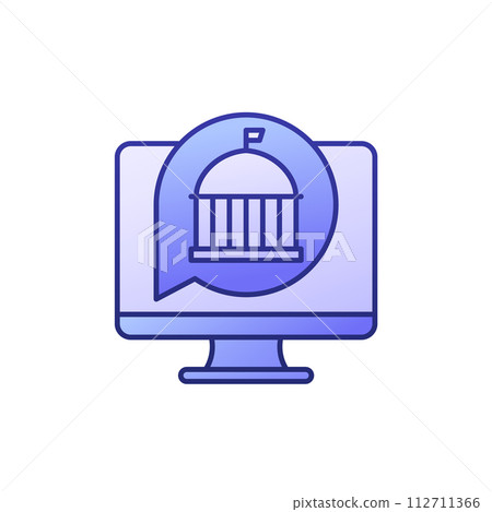 Electronic government, digital transformation icon Electronic government, digital transformation icon 112711366