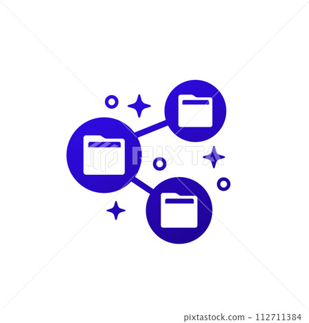folders icon on white, vector 112711384