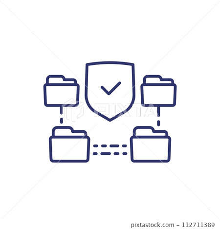 secure folders, data security line icon 112711389