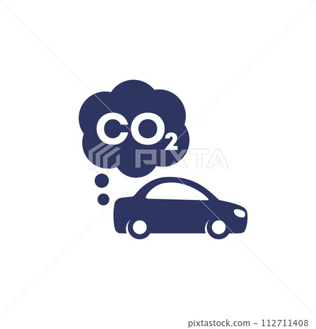 carbon emissions of a car or transport icon carbon emissions of a car or transport icon 112711408