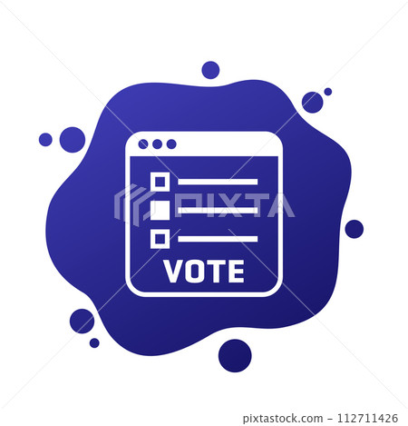 Vote or online voting icon, vector 112711426
