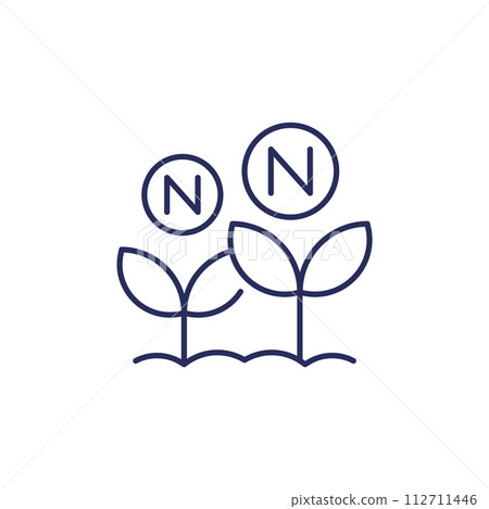 nitrogen fertilizer line icon on white 112711446