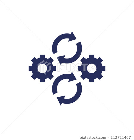 iteration icon on white, vector pictogram 112711467