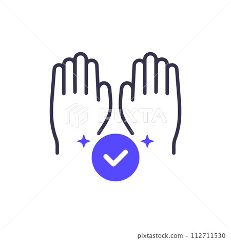 clean hands, hygiene icon on white clean hands, hygiene icon on white 112711530