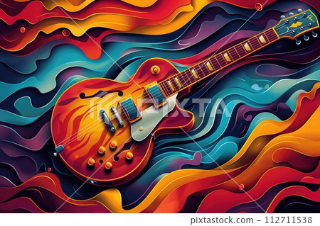 Rock music background. Rock poster. Background for music festival or concert poster or flyer, design template 112711538