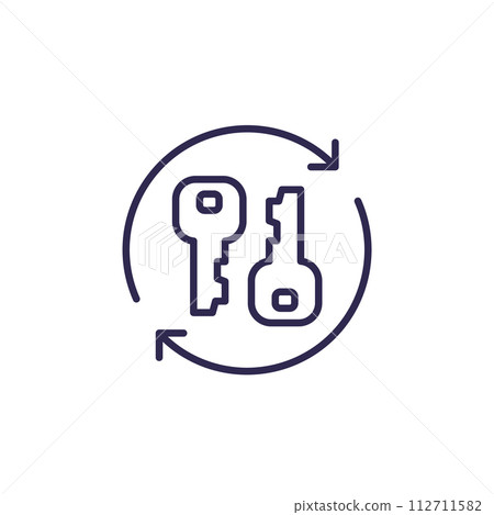 change keys line icon on white 112711582