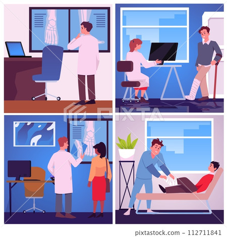 Orthopedical doctor therapy poster set. Orthopedical doctor therapy poster set. 112711841