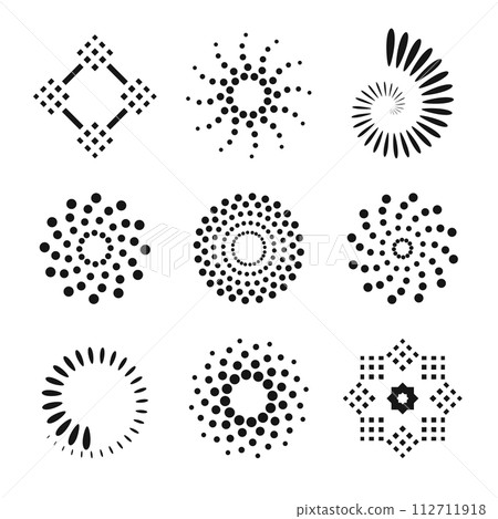Design Elements Set. Abstract Dots Icons. Vector Art. Design Elements Set. Abstract Dots Icons. Vector Art. 112711918