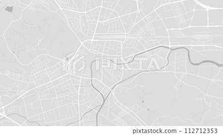 Background Ljubljana map, Slovenia, white and light grey city poster. Vector map with roads and water. 112712353