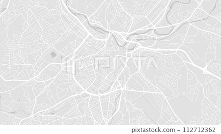 Sheffield map, England. Grayscale city map, vector streetmap. 112712362