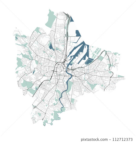 Map of Belfast, Northern Ireland. Detailed city map, metropolitan area border. Map of Belfast, Northern Ireland. Detailed city map, metropolitan area border. 112712373