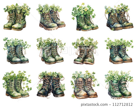 Lucky Green Boots with Clovers 112712812