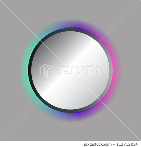 Mirror round shape with neon light 112712814