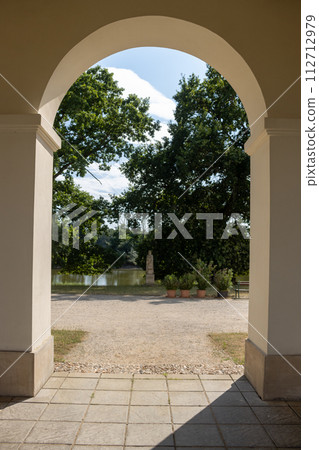 Arcades and park of Chateau Pohansko, Moravia, Czechia Arcades and park of Chateau Pohansko, Moravia, Czechia 112712979
