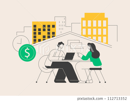 On-demand urban workspace abstract concept vector illustration. 112713352
