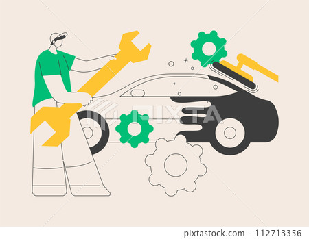 Auto detailing abstract concept vector illustration. 112713356