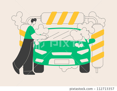 Car wash service abstract concept vector illustration. Car wash service abstract concept vector illustration. 112713357