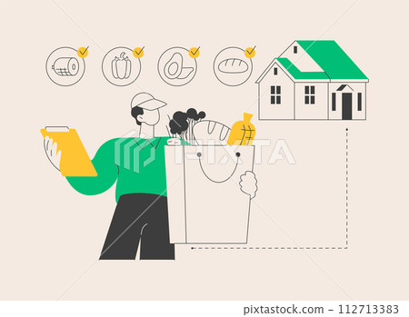 Grocery pick up service abstract concept vector illustration. Grocery pick up service abstract concept vector illustration. 112713383