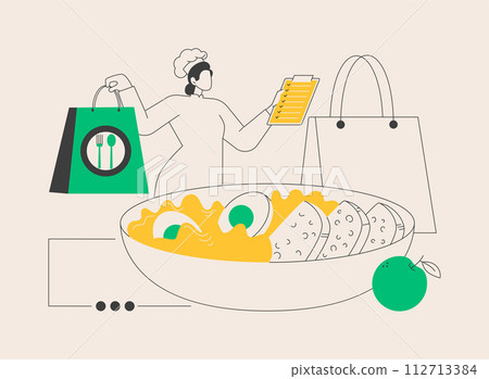Meal prep service abstract concept vector illustration. Meal prep service abstract concept vector illustration. 112713384