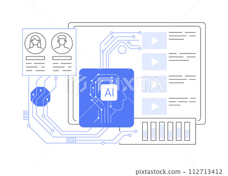 AI-Enhanced Content Recommendation abstract concept vector illustration. AI-Enhanced Content Recommendation abstract concept vector illustration. 112713412