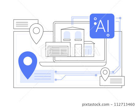 AI-Driven Property Sourcing abstract concept vector illustration. 112713460