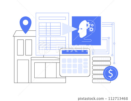 AI-Driven Property Valuation abstract concept vector illustration. 112713468