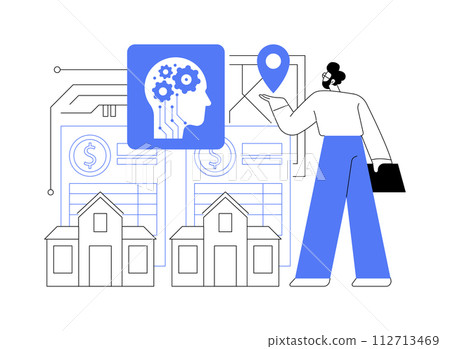 AI-Streamlined Property Management abstract concept vector illustration. 112713469