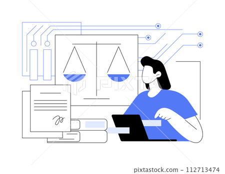 AI-Analyzed Legal Precedent abstract concept vector illustration. 112713474