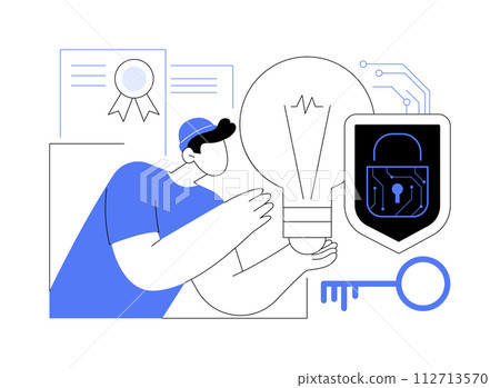 AI-Backed Intellectual Property Protection abstract concept vector illustration. 112713570