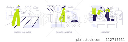 Eco-friendly building abstract concept vector illustrations. 112713631