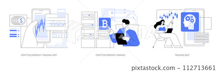 Cryptocurrency trade isolated cartoon vector illustrations se Cryptocurrency trade isolated cartoon vector illustrations se 112713661