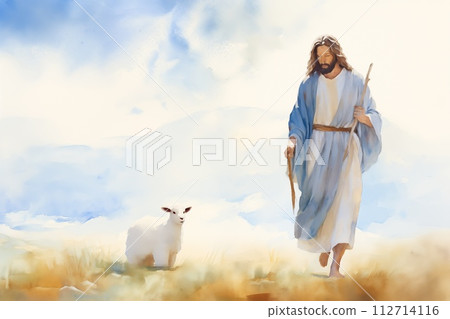 Jesus with lamb Jesus with lamb 112714116