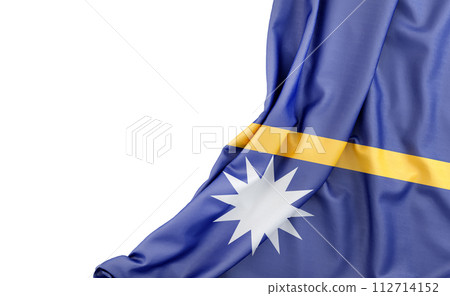 Flag of Nauru with empty space on the left. Isolated. 3D Rendering 112714152
