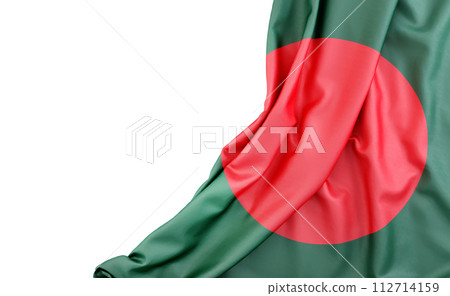 Flag of Bangladesh with empty space on the left. Isolated. 3D Rendering 112714159