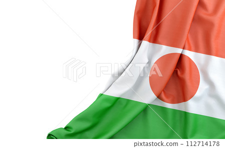 Flag of Niger with empty space on the left. Isolated. 3D Rendering 112714178