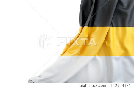 Flag of Russian Empire with empty space on the left. Isolated. 3D Rendering 112714185