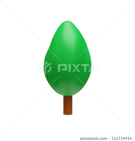 Cartoon green tree. 3D vector illustration 112714414