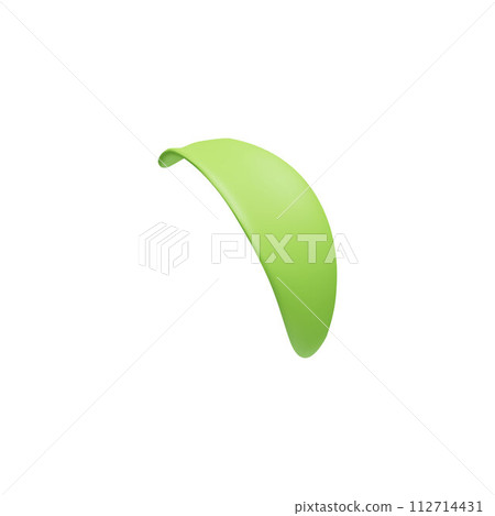 Vector illustration of a 3D green tulip leaf icon on a white background Vector illustration of a 3D green tulip leaf icon on a white background 112714431