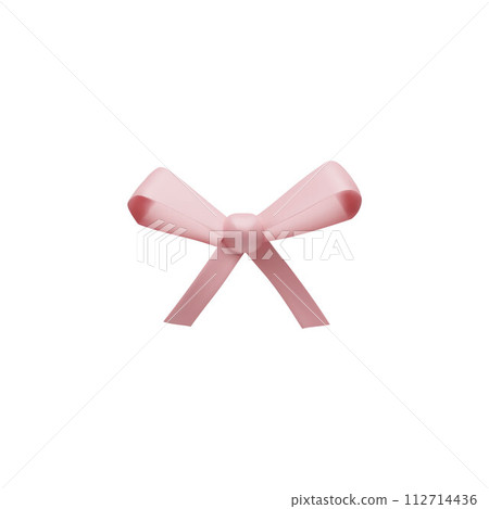 3D Pink bow. Vector illustration 3D Pink bow. Vector illustration 112714436