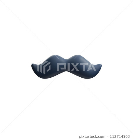 Vector 3D false mustache in black on a white background 112714503