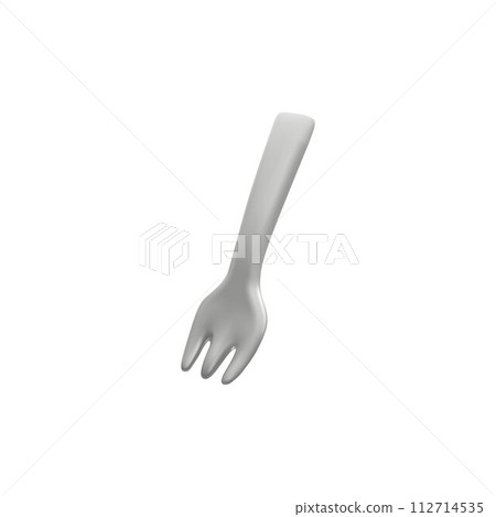 The icon of an iron fork in a 3D vector stands out on a white background 112714535