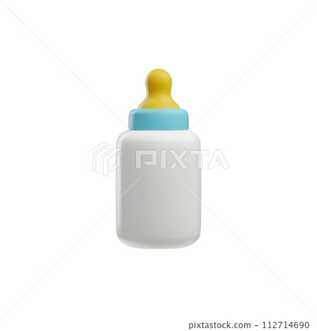 3D vector baby feeding bottle icon on isolated background. 112714690
