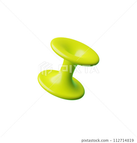 Geometric 3D vector element in brutalist style on isolated background. 112714819