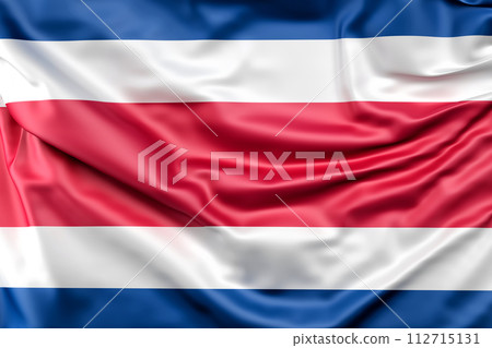 Ruffled Flag of Costa Rica. 3D Rendering 112715131