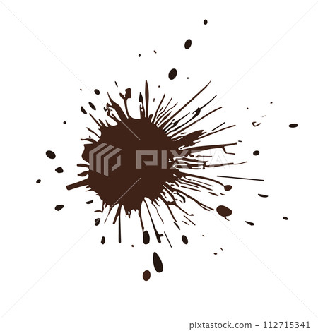 Splatter ink vector dirt stain brown brush. Paint inkblot black blob ink splatter grunge isolated Splatter ink vector dirt stain brown brush. Paint inkblot black blob ink splatter grunge isolated 112715341
