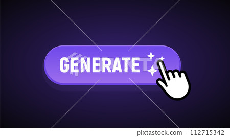 Ai button generator icon technology. Artificial intelligence generator image star illustration ai 112715342