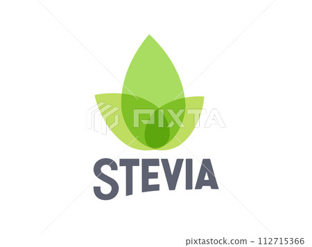 Stevia rebaudiana logo icon. Stevia leaf vector logo badge label plant natural extract. Herbal Stevia rebaudiana logo icon. Stevia leaf vector logo badge label plant natural extract. Herbal 112715366