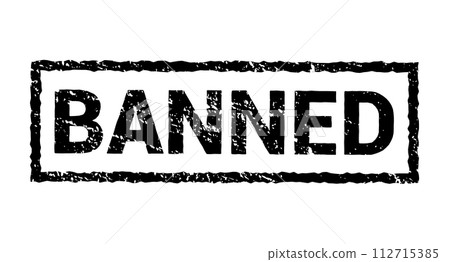 Banned rubber stamp isolated. Vector sticker banned prohibition sign. Restricted or cancel design Banned rubber stamp isolated. Vector sticker banned prohibition sign. Restricted or cancel design 112715385